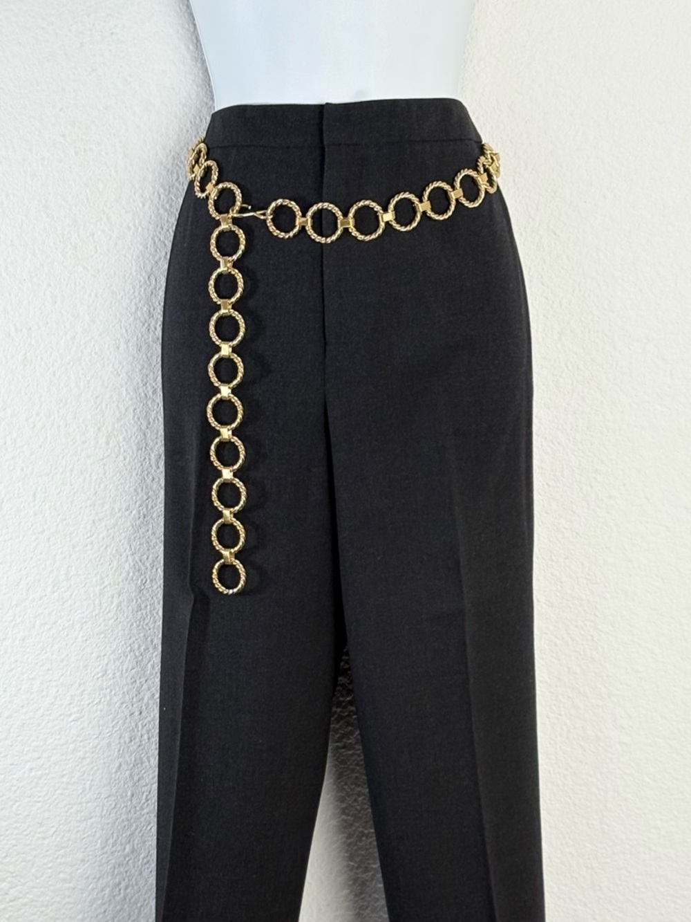 Women’s Gold Tone O-Ring Chain Link Metal Adjustable Belt